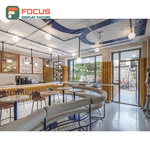 Refined Coffee Merchandise Display Rack Wood Slat Panel Coffee Syrup Display Roastery Product Display Rack - Product Image 3