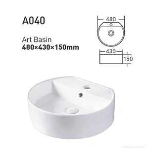 Lavabo en céramique intégré pour <span class=keywords><strong>salle</strong></span> <span class=keywords><strong>de</strong></span> <span class=keywords><strong>bain</strong></span> et balcon, à poser sur comptoir, vente en gros d'usine - Product Image 1