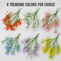Bunga Gypsophila Buatan 6 Warna Tren Terbaru, Tangkai Bunga Sutra Palsu untuk Dekorasi Gapura Pernikahan, Dekorasi Rumah, Pesta, dan Dekorasi Bunga DIY
