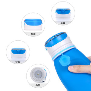 Botella de agua plegable de silicona de 550 ml, botella deportiva portátil para acampar y uso al aire libre - Product Image 2