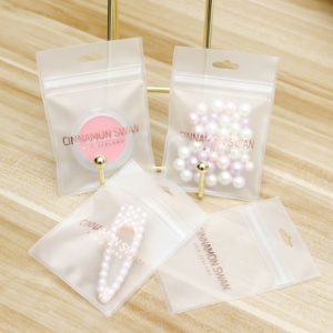 Sac à fermeture éclair blanc givré personnalisé, pochette à fermeture éclair, emballage cadeau pour boucles d'oreilles, bijoux, bracelet, bague, sac d'emballage en plastique pour boucles d'oreilles - Product Image 4
