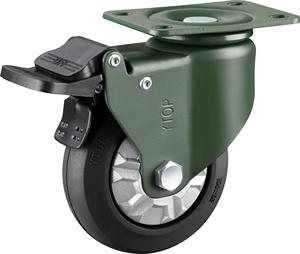 YTOP 3 Zoll Bohrloch-Befestigung Gummi-Roller mit Bremse leichte Last tpr-Radroller - Product Image 2