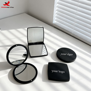New Customized Logo Simple Square Flip Double-Sided High Quality Mini Portable Folding <b>Pocket</b> Cosmetic Mirror Women Gift Youxin - Product Image 1