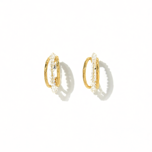 Boucles d'oreilles créoles en cristal, acier inoxydable 316L, placage or PVD, bijoux durables et résistants - Product Image 2