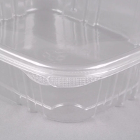 Boîte d'emballage de salade en plastique, conteneur rectangulaire transparent à charnière, vente en gros