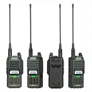 Walkie Talkie genggam 5W IP67 UHF VHF, UV-98 genggam jangkauan 5 KM Pro tahan air 5 KM untuk memancing perahu dan Pier Baofeng UV98 Pro