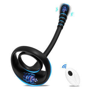 Uzaktan kumanda titreşimli Penis halkası Anal Plug boncuk vibratör erkek prostat masaj aleti horoz halka gecikme boşalma seks oyuncakları erkekler için - Product Image 6