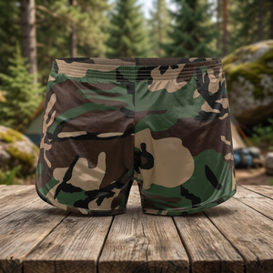 Men's <b>Camouflage</b> Woven <b>Shorts</b> Mid Waist Elastic Quick Dry Casual <b>Short</b> <b>Shorts</b> 100% Polyester Satin Print - Product Image 2
