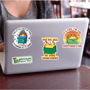 Dumpster <span class=keywords><strong>Meme</strong></span> Stickers impermeable, duradero para computadora portátil, teléfono, botella de agua, automóviles y más-Nueva versión de alta definición - Product Image 1