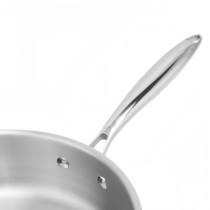 Sartén de acero inoxidable de tres capas de diseño moderno con cubierta de vidrio 24/26/28cm sartén de Cocina de Inducción sin revestimiento - Product Image 4