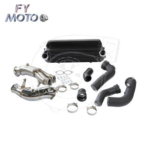 Échangeur + Tuyau de Descente + Tuyau de Charge pour <span class=keywords><strong>BMW</strong></span> E82 E88 <span class=keywords><strong>E90</strong></span> E92 <span class=keywords><strong>335i</strong></span> 435i M235i F30 F32 F22 N20 <span class=keywords><strong>N55</strong></span> - Product Image 1