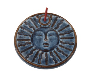 Porta Incienso de Cerámica <span class=keywords><strong>con</strong></span> Diseño de <span class=keywords><strong>Sol</strong></span>, Glaseado Azul, Redondo, para Decoración y Aromaterapia, Venta al Por Mayor de Fábrica, Personalizable, Se Acepta OEM/ODM - Product Image 5