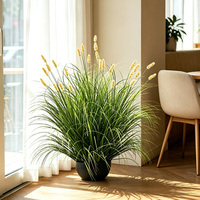 Herbe artificielle en plastique, modèles courbés et droits, type 'Onion Grass', 'Dog Tail Grass', 'Caterpillar Heads', 3 pieds, écologique, pour décoration de jardin, maison et fêtes