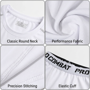 Ensemble de vêtements de sport pour homme MERITORIOUS INTERNATIONAL, chemise à manches longues blanche et pantalon, séchage rapide, tricot en bambou et carbone, motif géométrique - Product Image 5