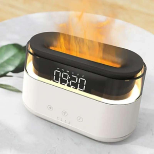 OEM ODM Clock Flame Smart Aromatherapy Diffuser USB 7-Color LED Remote Control 150ml Capacity <b>Air</b> Purifying for Bedroom Hotel - Product Image 4