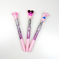 Stylo Gel Licorne Promotionnel avec Sable Mouvant, Cadeau Mignon en Plastique, Stylo à Paillettes Flottantes Dessin Animé 0.5mm Marque Ango Personnalisable