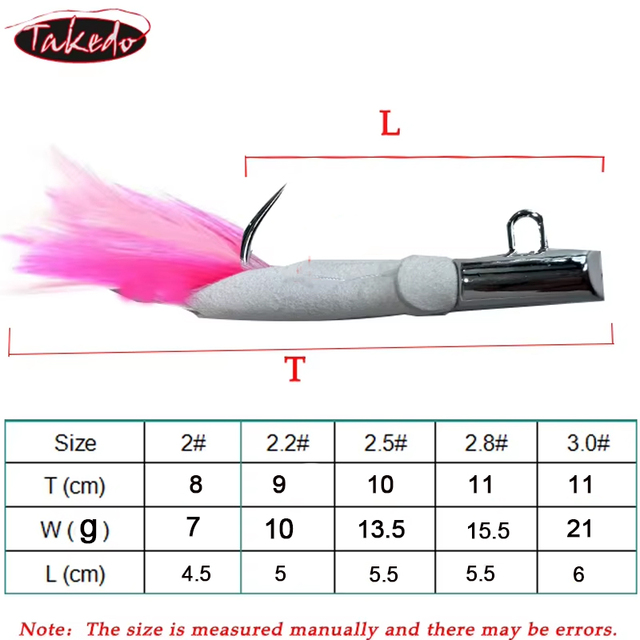 TAKEDO 2.0# 2.2# 2.5# 2.8# 3.0# Tuna Fishing Hook Electroplated Deerskin Fishhook Jig Head Hook Jigging Shark Tuna Hooks