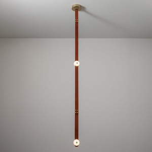 Minimalist Leather Pendant <b>Light</b> With Dual Bulbs E27 Led Chandelier For Living Room Loft Villa Stairwell Dining Area Chocolate - Product Image 2