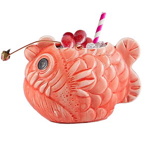Mode Creatieve Schattige Rode Visvorm Milieuvriendelijke Porseleinen Keramische Tiki Tumbler Hawaii Wijnbeker Voor Weggeefacties - Product Image 1
