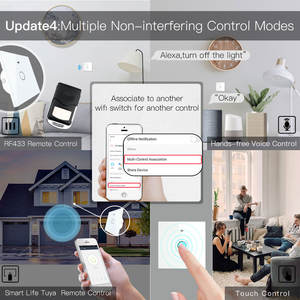 Interruptor de Pared Inteligente Deftun Tuya Wifi Eu 220v Neutrale Smartlife <span class=keywords><strong>Alexa</strong></span> Google Home 1/2/3/4 Gang Panel de Vidrio Templado - Product Image 6