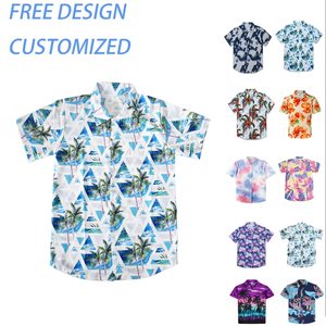 カスタムプリントシルクカジュアルビーチシャツ夏売れ筋通気性カジュアルハワイシャツ男性男女兼用ハワイアンシャツ - Product Image 1