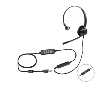 Casque filaire USB pour centre d'appels avec contrôle du volume intégré et fonction de sourdine, prise en charge de la personnalisation du logo OEM
