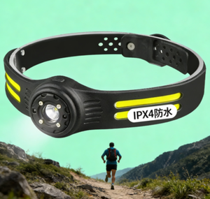 Lampada frontale a LED luminosa Fascia regolabile Design ultraleggero riflettente per la corsa all'alba - Product Image 1