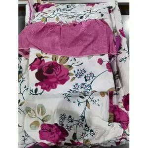 Ensemble de couette générique avec 2 oreillers et rideau à motif floral, taille matrimoniale, en microfibre, style classique, pour usage domestique - Product Image 3