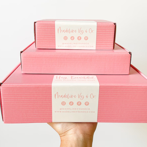 صناديق شحن وردية مخصصة بشعار الشركة للمشاريع الصغيرة، صناديق كرتون مموجة صغيرة للتغليف وصناديق هدايا - Product Image 2