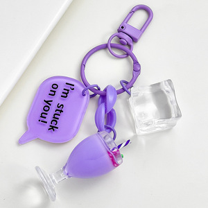 Porte-clés Thème Estival : Décorations en Caoutchouc <span class=keywords><strong>Style</strong></span> Dessin Animé avec Motifs Glaçons Rêveurs et Boissons Sucrées pour Éclairages Décoratifs - Product Image 1