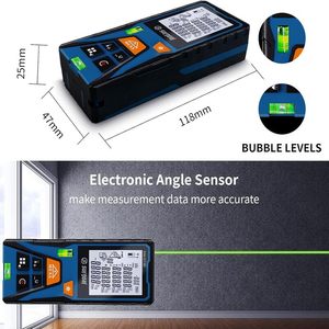 Factory Price <strong>Wholesale</strong> Pocket <strong>Laser</strong> Distance Meter 120m LCD Display <strong>Green</strong> <strong>Laser</strong> Meter with Bubble Levels for Construction - Product Image 1
