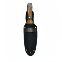 Couteau de poche gravé avec manche en noyer, tête de pelle, outils de jardinage, lame fixe, pour creuser manuellement en extérieur, avec pochette en nylon, pelle-sarcleuse