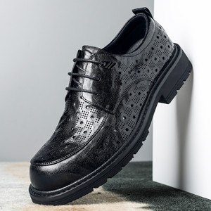 Zapatos de cuero para hombre, elegantes y transpirables, para uso formal en el trabajo, ideales para ir al trabajo, duraderos y antideslizantes. - Product Image 6