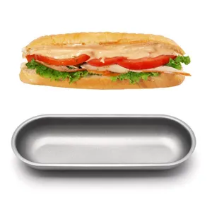 <span class=keywords><strong>Moule</strong></span> à <span class=keywords><strong>hamburger</strong></span> chaud, <span class=keywords><strong>mini</strong></span> bande ovale dorée en acier au carbone, de qualité alimentaire, 1 pièce - Product Image 1