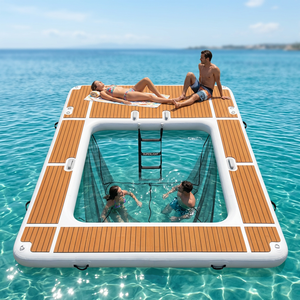 Plateforme flottante gonflable personnalisée <span class=keywords><strong>pour</strong></span> yacht, <span class=keywords><strong>piscine</strong></span> de baignade en mer avec filet et revêtement antidérapant en EVA <span class=keywords><strong>pour</strong></span> la mer - Product Image 6