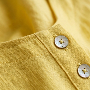 Completo Due Pezzi in Misto <span class=keywords><strong>Lino</strong></span> per <span class=keywords><strong>Donna</strong></span>, Camicia con Bottoni e <span class=keywords><strong>Pantaloni</strong></span> a Gamba Larga, Vestibilità Comoda 280GSM, Stile Mediterraneo con Bottoni a Conchiglia, Estivo, Taglie S-5X - Product Image 2