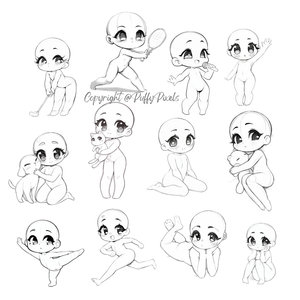 OEM ODM Anime Procreate : Poses Chibi, Esquisses de Base, Gesta de Mains, Tampons de Personnages Kawaii, Guide de Pinceaux, Personnages Mignons (Femmes, Filles, Animaux de Compagnie, en Action) - Product Image 2