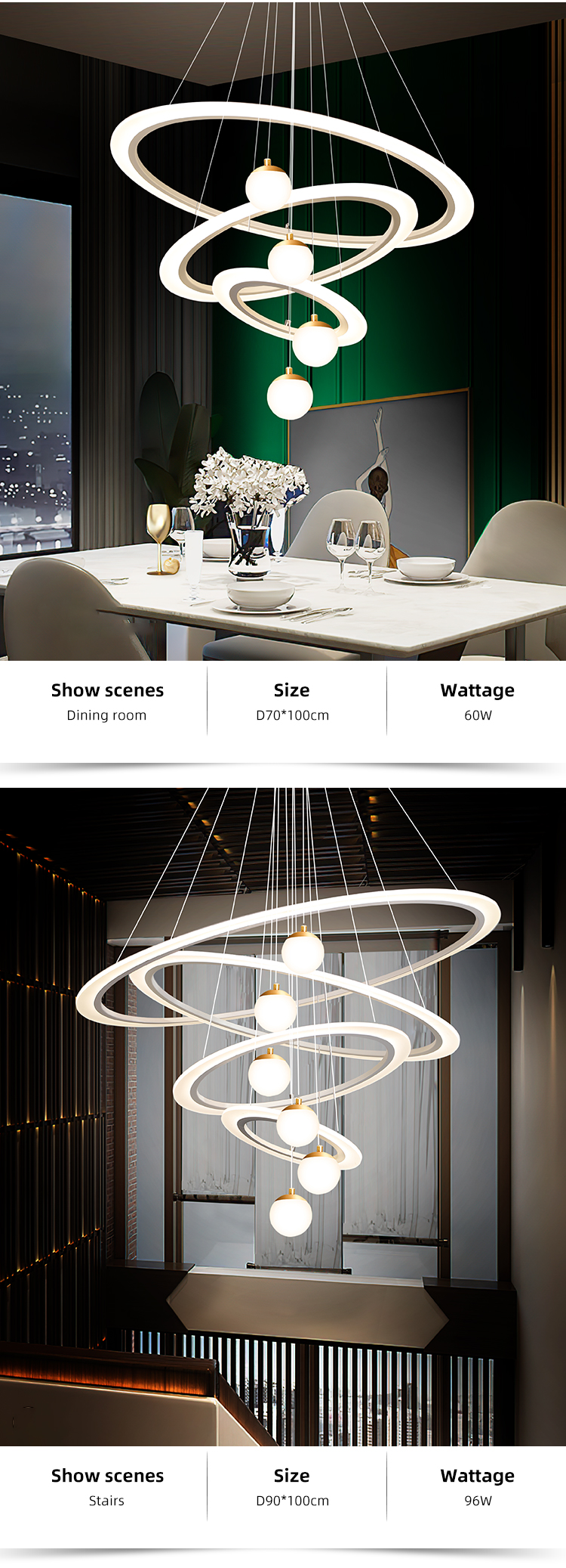 Restaurant Bedroom Art Design Nordic Acrylic Globe Pendant Light Led Chandelier