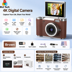 DLC LK007กล้องดิจิตอล4K Ultra HD vlogging พร้อมไฟ LED แบบพลิกหน้าจอสำหรับนักเรียนและผู้สร้างเนื้อหา - Product Image 2