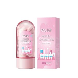 Comprimés de dentifrice probiotiques saveur pêche pour le soin des gencives, écologiques, blanchissants et haleine fraîche – Approvisionnement direct usine - Product Image 6