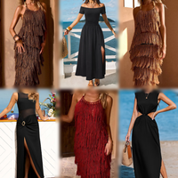 Lot de robes d'occasion mixtes pour femmes, vente en gros, robes d'été florales mi-longues et longues, couleurs assorties