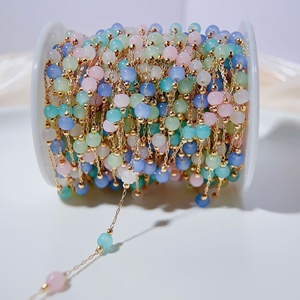 Dây Chuyền Thủ Công Đá Tròn Tự Nhiên Mới Dây Chuyền Đồng Nguyên Chất Dây Chuyền Lỏng Chất Liệu Trang Sức Tự Làm - Product Image 3