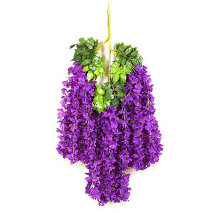 Flores Artificiales de Glicinia de Plástico para Decoración de Escenas de Boda, Adornos Colgantes de Techo para Celebridades de Internet - Product Image 6