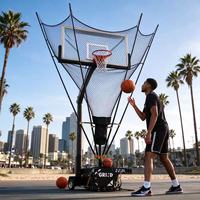 Entraîneur de basketball portable pliable avec filet de rebond réglable en acier et aluminium pour l'entraînement en intérieur et en extérieur