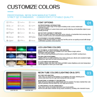 Letrero de Neón Acrílico Personalizado para Interiores y Exteriores, Letrero de Neón Flexible LED, Letrero Luminoso, Letras Iluminadas