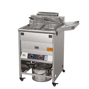 Friteuse à gaz double cuve en acier inoxydable pour poulet et autres aliments – Équipement de restauration pour boulangeries et restaurants - Product Image 6