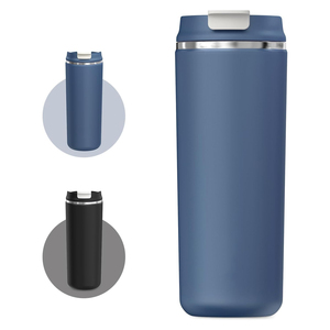 Mug de voyage en acier inoxydable 12oz/16oz avec couvercle, double paroi isolée sous vide, couleur et logo personnalisables, isolation thermique 12-24h - Product Image 1