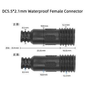 Водонепроницаемый разъем DC 5.5*2.1 мм (штекер/гнездо) с замком, 2-контактный адаптер питания DC, кабель-провод 18AWG из меди в ПВХ-оболочке - Product Image 3