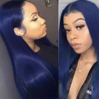 13*4 untuk Wig Rambut Manusia Remy Warna Biru Panjang 10-30 inci Semua Warna Tersedia