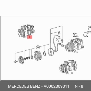 Compresseur de climatisation Mercedes-Benz W251W164 0022305411 Pièce de rechange neuve - Product Image 2